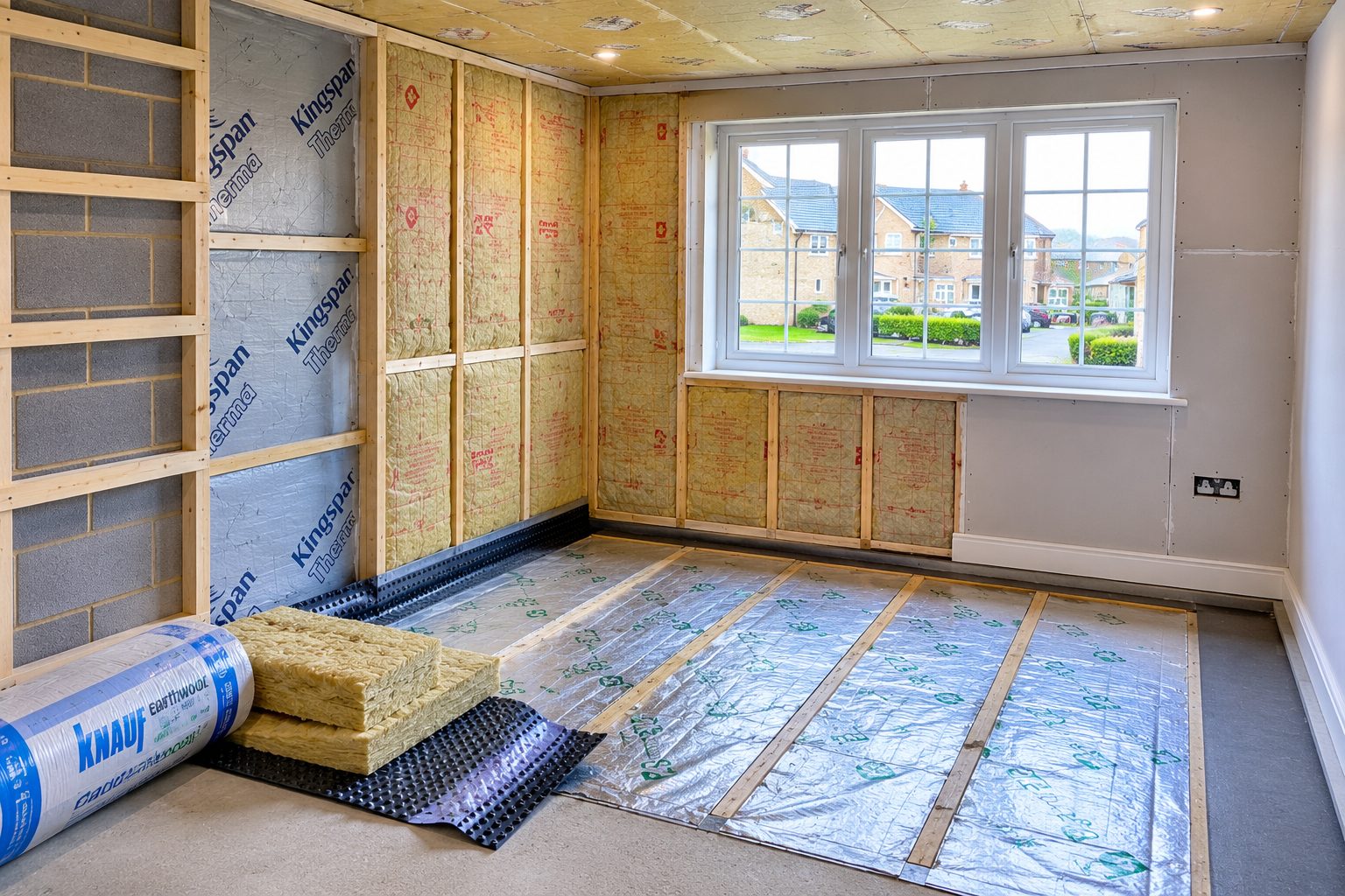 Insulation and damp proofing in an Uppingham garage conversion